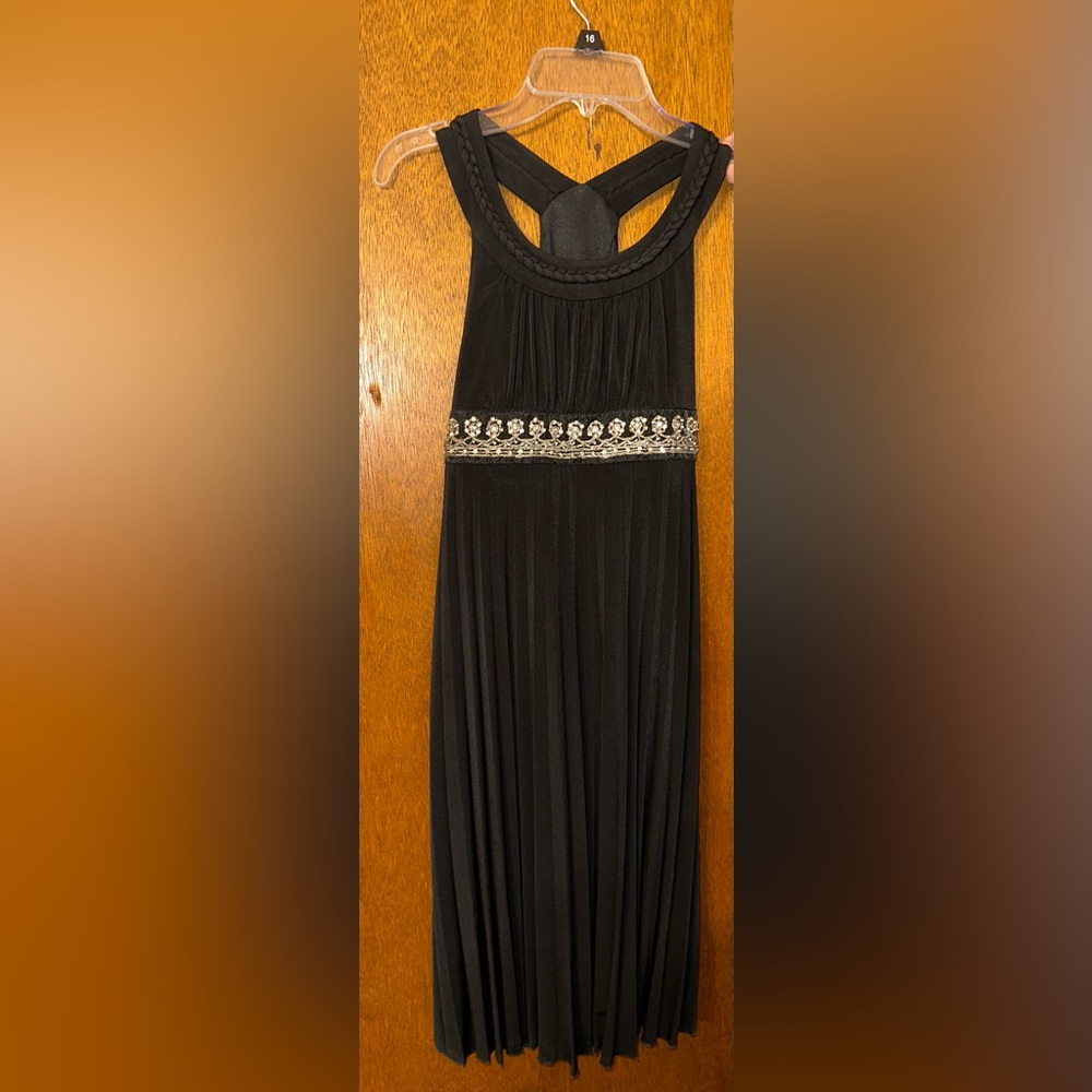 Elegant Black Dress with Silver Embellishments